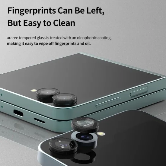 Camera Lens Protector Samsung Z Flip 6 Tempered Glass With Metal Ring Araree - Clear